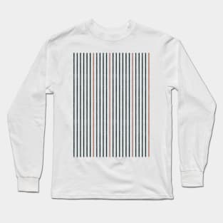 Speckled Stripes - Vertical - Light Blue, Black, Auburn Long Sleeve T-Shirt